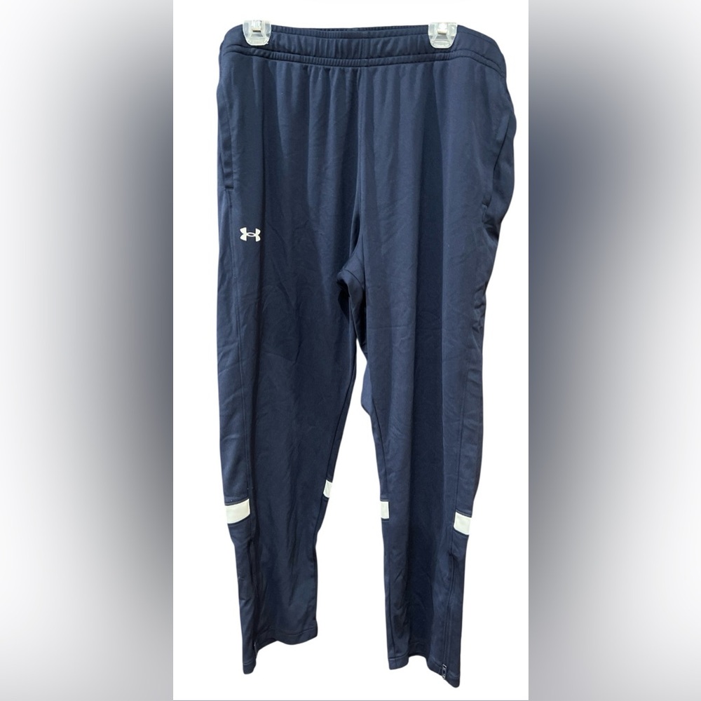Under Armour Dark Blue Athletic Pants With White Stripes on Calf Size XXL